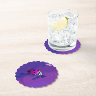 Posavasos De Papel Purple Ladybug
