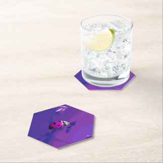 Posavasos De Papel Purple Ladybug