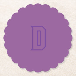 Posavasos De Papel Purple Outline D Monogram Coaster