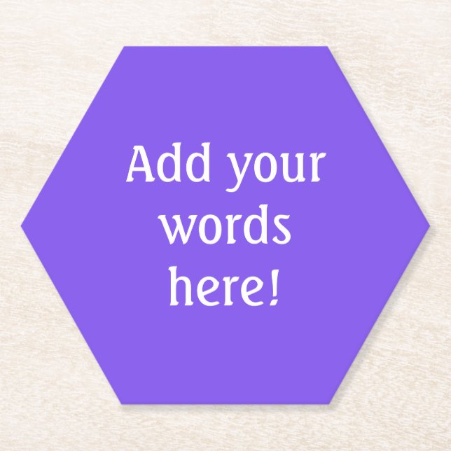 Posavasos De Papel Púrpura personalizado (Anverso)