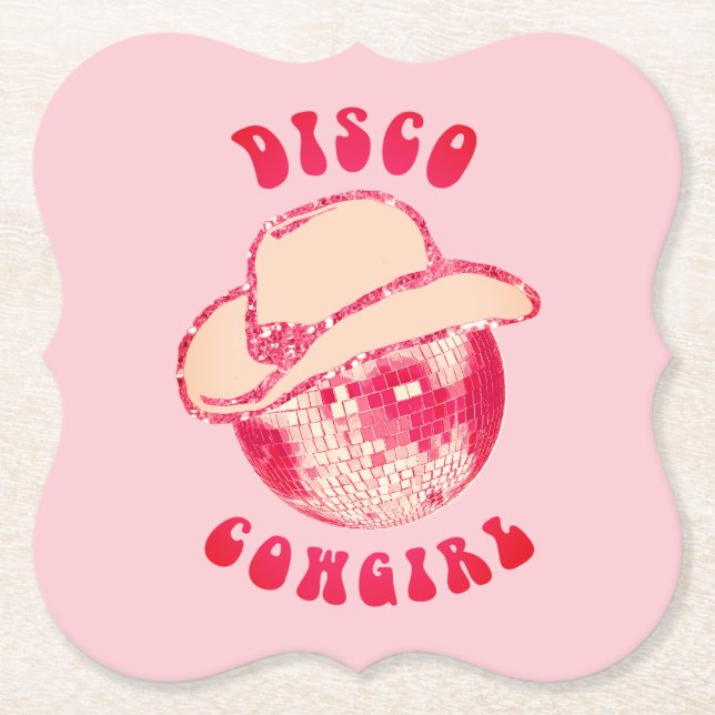 Posavasos De Papel Purpurina Cute Girly Pink Disco (Anverso)