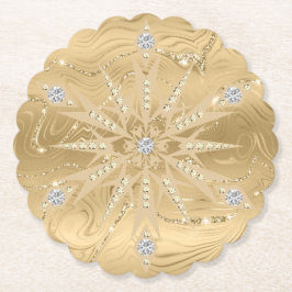 Posavasos De Papel Purpurina de oro de lujo Snowflake Diamond