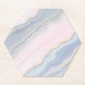 Posavasos De Papel Purpurina de textura de piedra de pastel de mármol