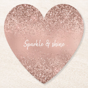 Posavasos De Papel Purpurina Glam Rosa Gold
