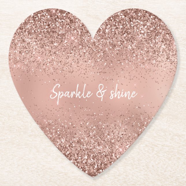 Posavasos De Papel Purpurina Glam Rosa Gold (Anverso)