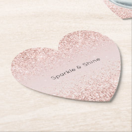 Posavasos De Papel Purpurina Glitz de oro rosado de Rubor