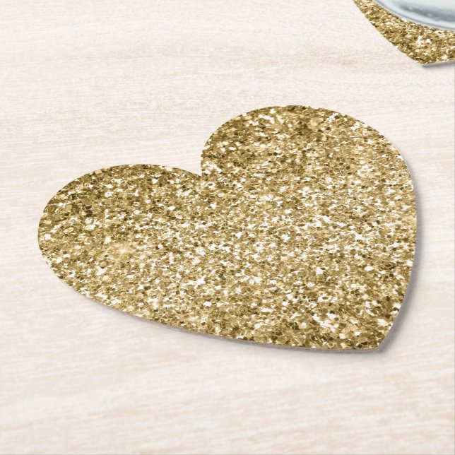 Posavasos De Papel Purpurina Glitzy Sparkle Gold           (En perspectiva)