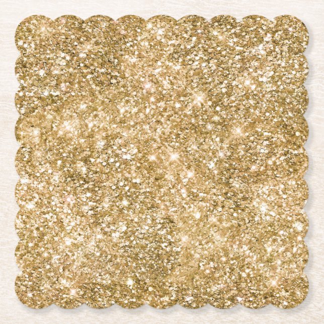 Posavasos De Papel Purpurina Gold Glitz (Anverso)