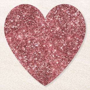 Posavasos De Papel Purpurina Red Glitz