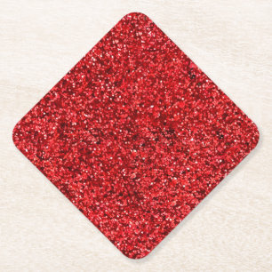 Posavasos De Papel Purpurina rojo