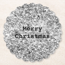 Posavasos De Papel Purpurina Silver Sparkle