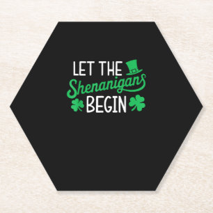 Posavasos De Papel Que Los Shenanigans Empiecen Graciosos Shamrock En