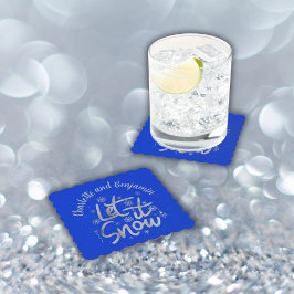 Posavasos De Papel Que nieve azul y plata Navidades |