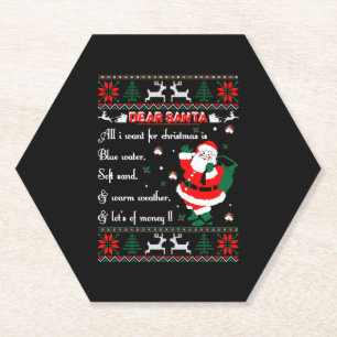Posavasos De Papel Querido Papá Noel, Quiero Que Los Navidades Mueran