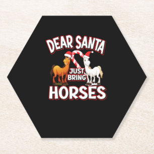 Posavasos De Papel Querido Papá Noel, trae caballos