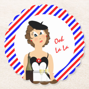 Posavasos De Papel Queso Y Vino Montaña De Papel De Diversión Frances