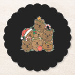 Posavasos De Papel Quokka Christmas Tree Funny Animal Christmas<br><div class="desc">The quokkas look like a Christmas tree. With fairy lights and Santa's hats they are perfect for Christmas. Every Quokka lover is happy about cute animals for the holidays in winter.</div>