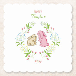 Posavasos De Papel Rabbit Wreath Coaster