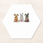 Posavasos De Papel Rabbits Bunnies Leopard Camouflage Feliz Pascua Da<br><div class="desc">Conejos Bunnies Leopard Camouflage Feliz Día de Pascua</div>