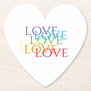 Posavasos De Papel RAINBOW LOVE Heart Paper Coasters