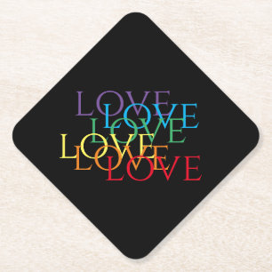 Posavasos De Papel RAINBOW LOVE II Diamond Paper Coasters
