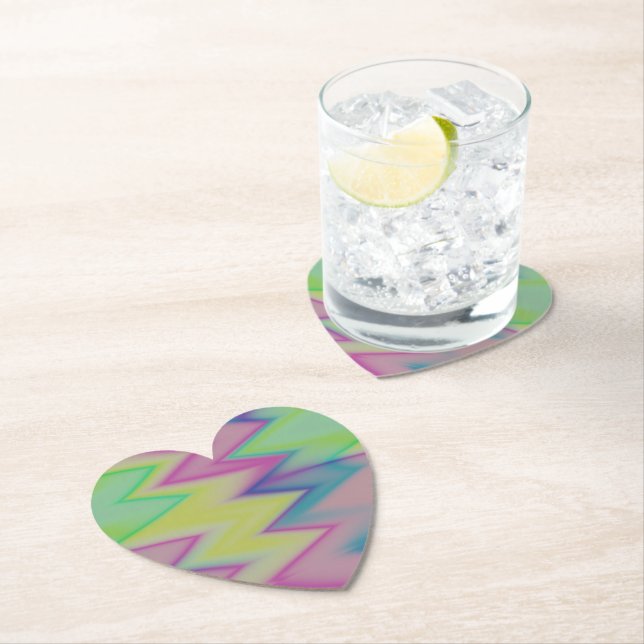 Posavasos De Papel Rainbow Zigzags (In situ)