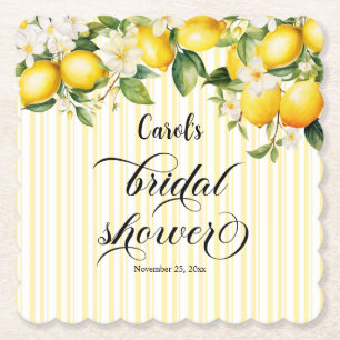 Posavasos De Papel Rama de limón Mediterráneo Bridal Shower de verano