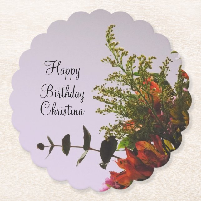 Posavasos De Papel Ramo de Cumpleaños (Anverso)