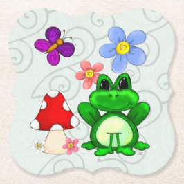 Posavasos De Papel Rana Feliz En La FANCÍA De La Primavera
