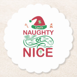 Posavasos De Papel Ranas de Navidad Traviesas o Buenas con Diseño de