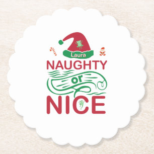 Posavasos De Papel Ranas de Navidad Traviesas o Buenas con Diseño de