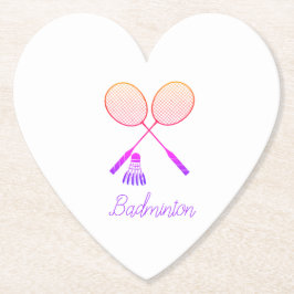Posavasos De Papel Raquetas de Badminton Shuttlecock Birdie Ombre Hea