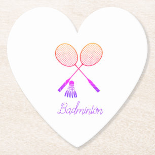 Posavasos De Papel Raquetas de Badminton Shuttlecock Birdie Ombre Hea