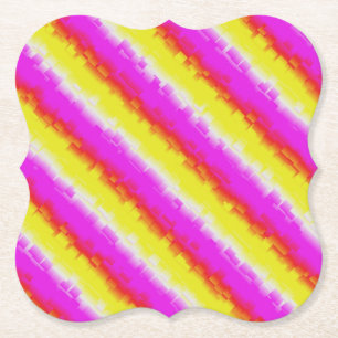 Posavasos De Papel Rayas de arco iris rosado de Artdeco