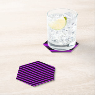 Posavasos De Papel Rayas moradas y negras