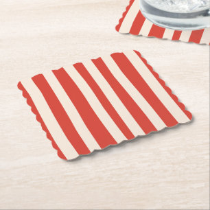 Posavasos De Papel Rayas Rojas Blancas y Azules de la Familia Barbaco