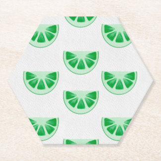 Posavasos De Papel Rebanadas de lima verde frescas minimalistas patró