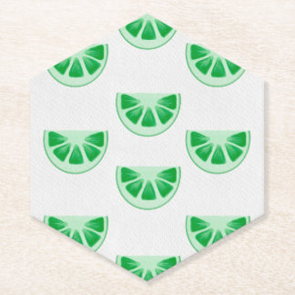 Posavasos De Papel Rebanadas de lima verde frescas minimalistas patró