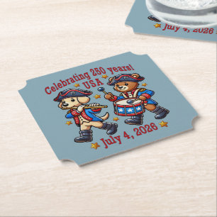 Posavasos De Papel Recuerdos del 250º aniversario de EE.UU. - Patriót