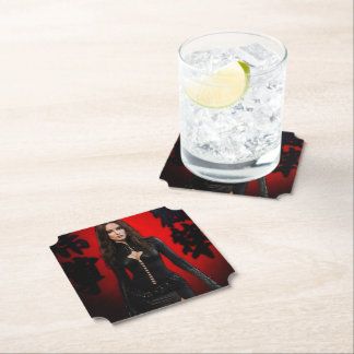 Posavasos De Papel Red Black paper coaster