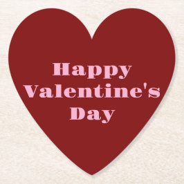 Posavasos De Papel Red Happy Valentine Day Coaster Set
