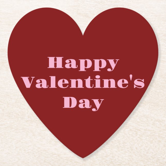 Posavasos De Papel Red Happy Valentine Day Coaster Set (Anverso)