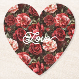 Posavasos De Papel Red Pink Rose Flowers