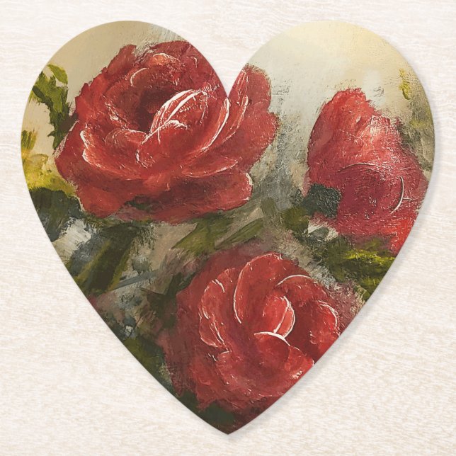 Posavasos De Papel Red Roses  (Anverso)