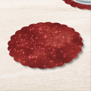 Posavasos De Papel Red Sparkle