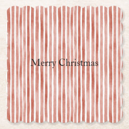 Posavasos De Papel Red White Stripes Christmas