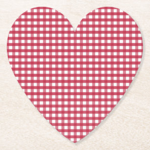 Posavasos De Papel Red y White Gingham Plaid