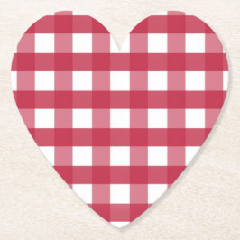 Posavasos De Papel Red y White Gingham Trivet