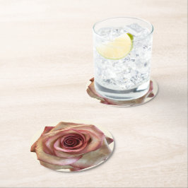 Posavasos de papel redondo rosa malva polvoriento