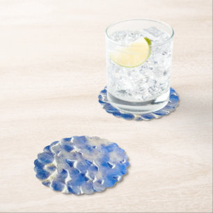 Posavasos De Papel Reflexiones azules oceánicas y celeste